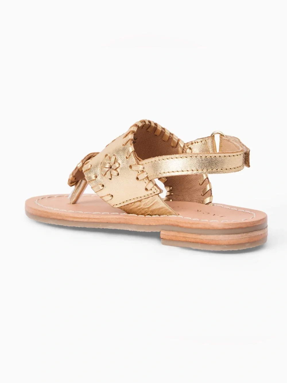 Jack Rogers Toddler Jacks Flat Sandals in a metallic gold size10